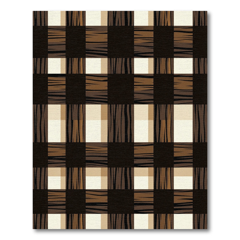 Brown Black Cream Gingham Checks Rug