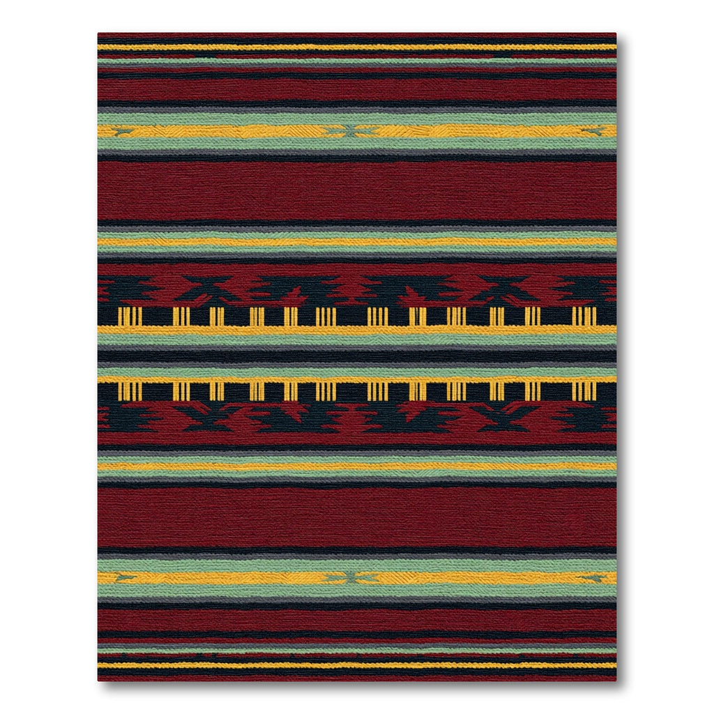 Deep Red Aztec Stripe Rug