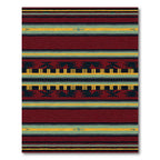 Deep Red Aztec Stripe Rug