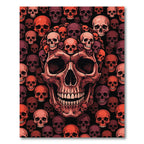 Gothic Crimson Skull Mosaic Rug
