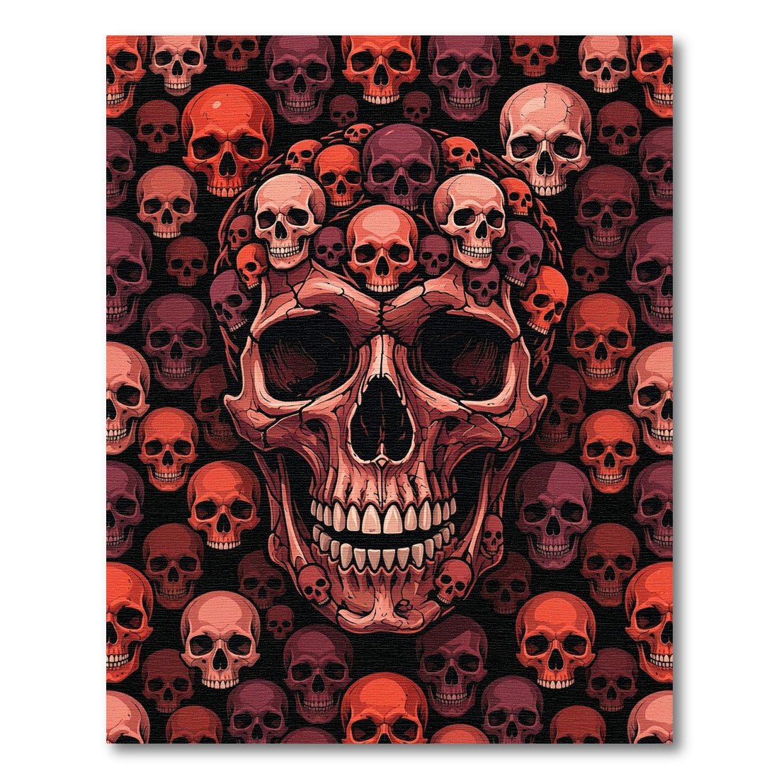 Gothic Crimson Skull Mosaic Rug
