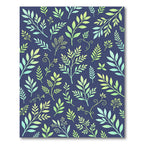 Botanical Sage Leaf Navy Background Rug