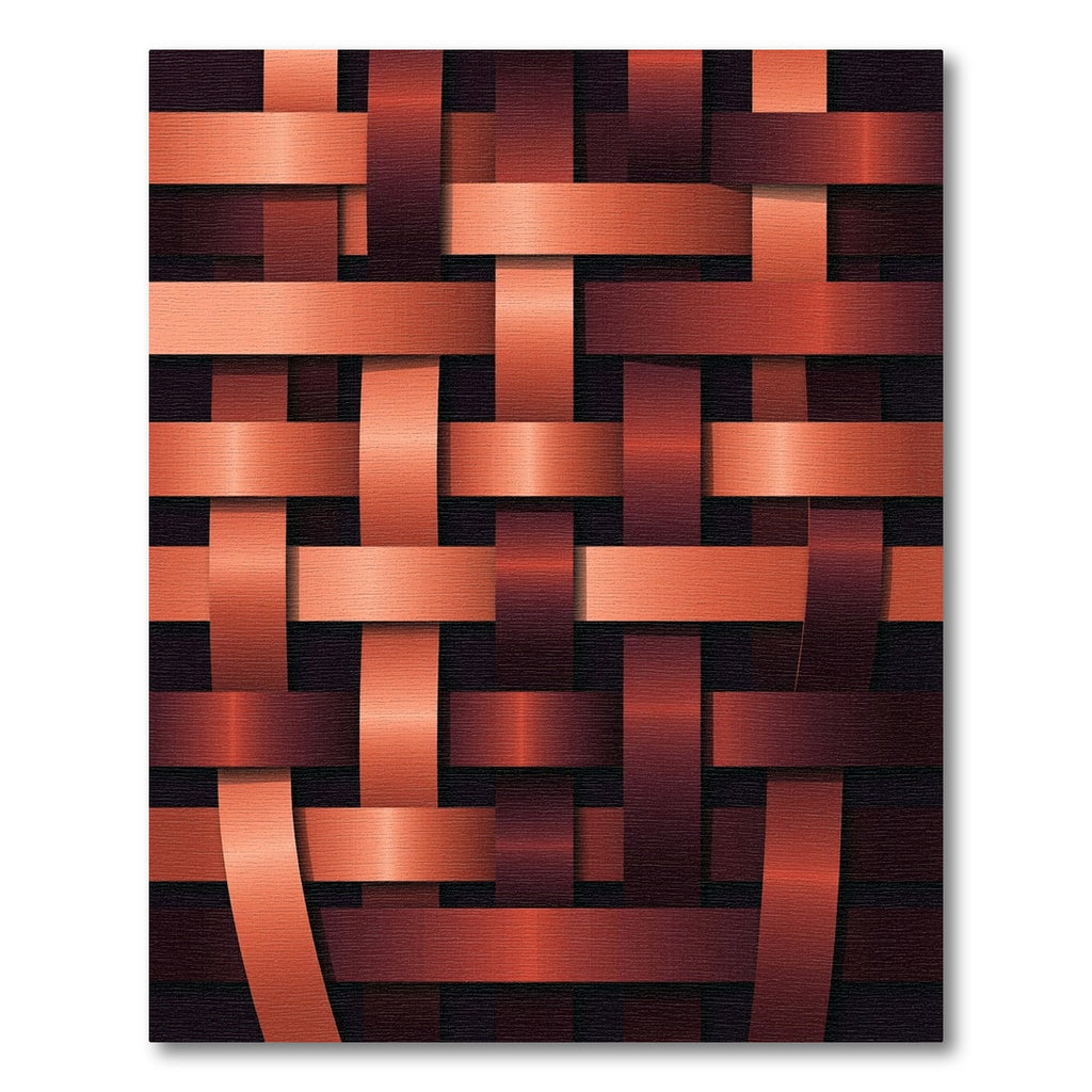 Woven Copper Geometric Overlap Rug