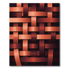 Woven Copper Geometric Overlap Rug