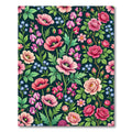 Vibrant Rose Poppy Sweet Pea Floral Rug