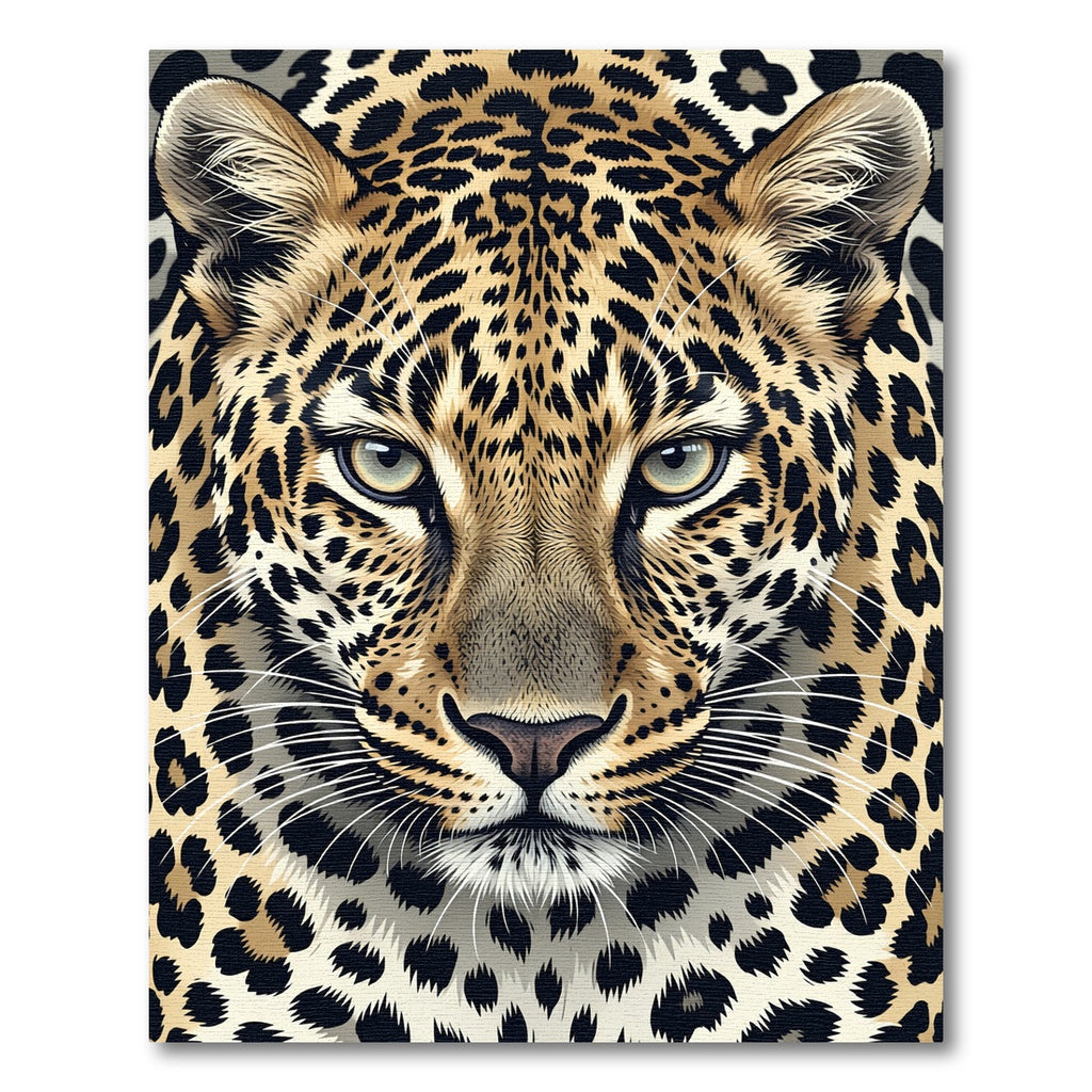 Majestic Leopard Face Animal Print Rug