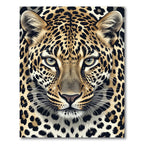 Majestic Leopard Face Animal Print Rug