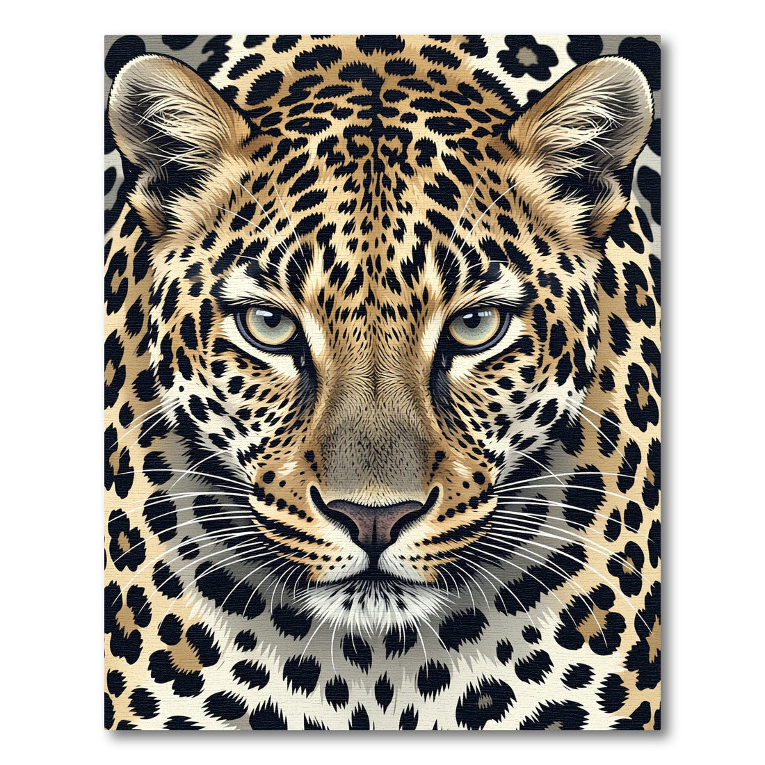 Majestic Leopard Face Animal Print Rug