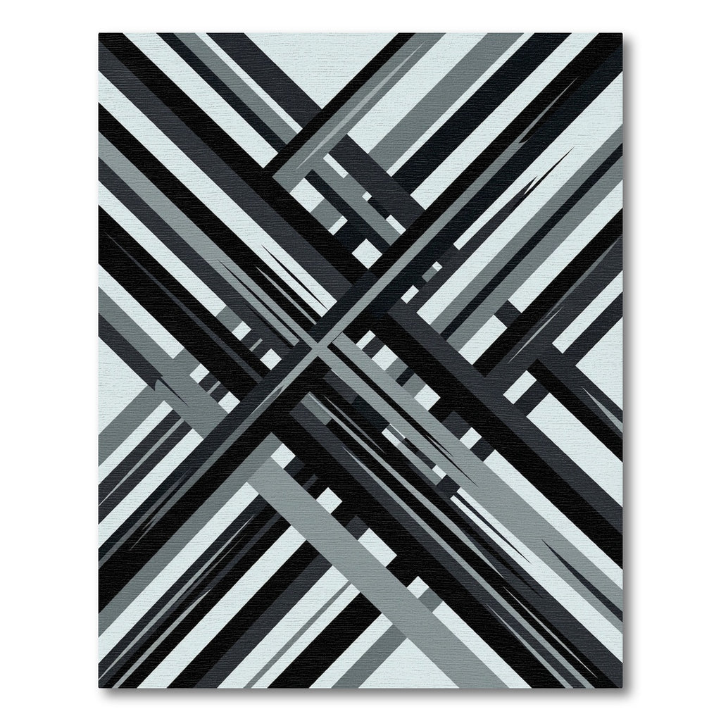 Modern Monochrome Charcoal Geometric Crosshatch Rug