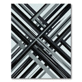 Modern Monochrome Charcoal Geometric Crosshatch Rug