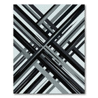 Modern Monochrome Charcoal Geometric Crosshatch Rug