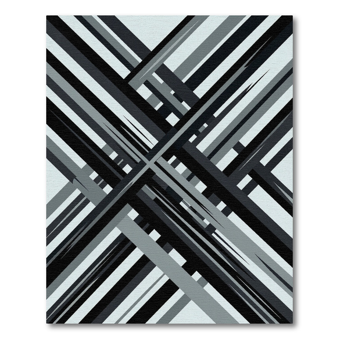 Modern Monochrome Charcoal Geometric Crosshatch Rug