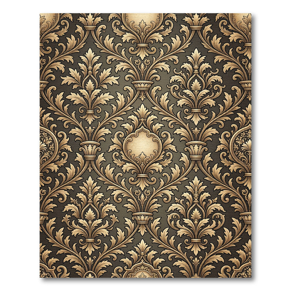 Elaborate Golden Acanthus Scroll Rug