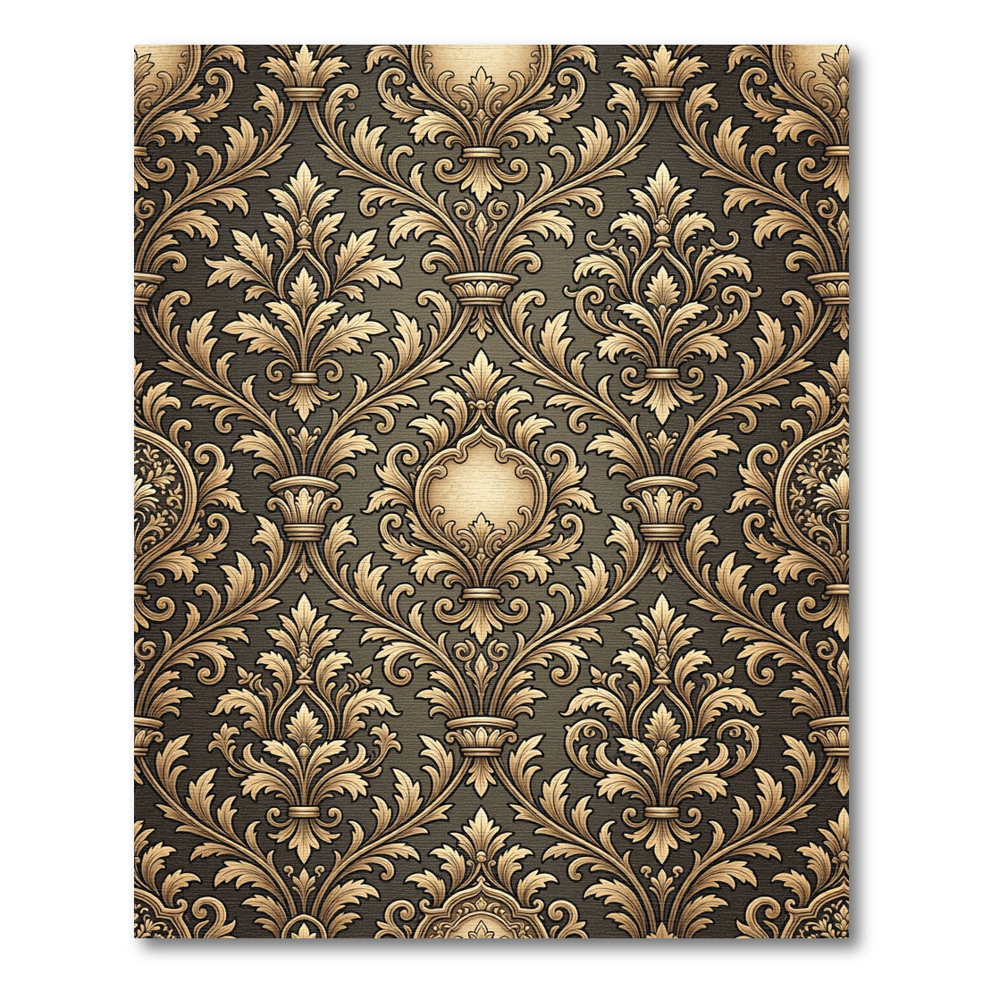 Elaborate Golden Acanthus Scroll Rug
