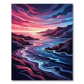 Abstract Sunset Ocean Wave Coastal Landscape Rug