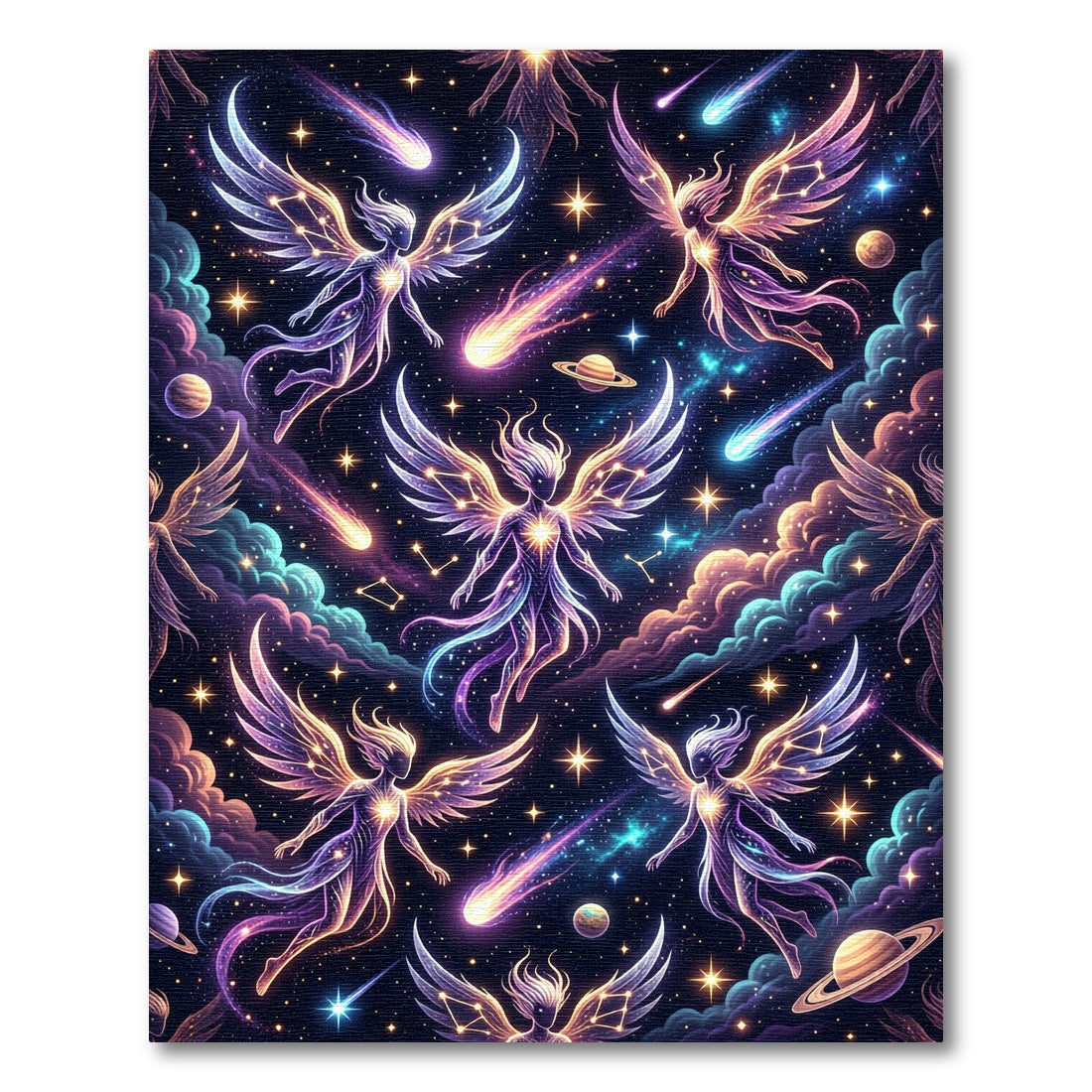 Celestial Angelic Galaxy Cosmic Nebula Rug