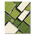 Abstract Geometric Sage Green Architectural Rug