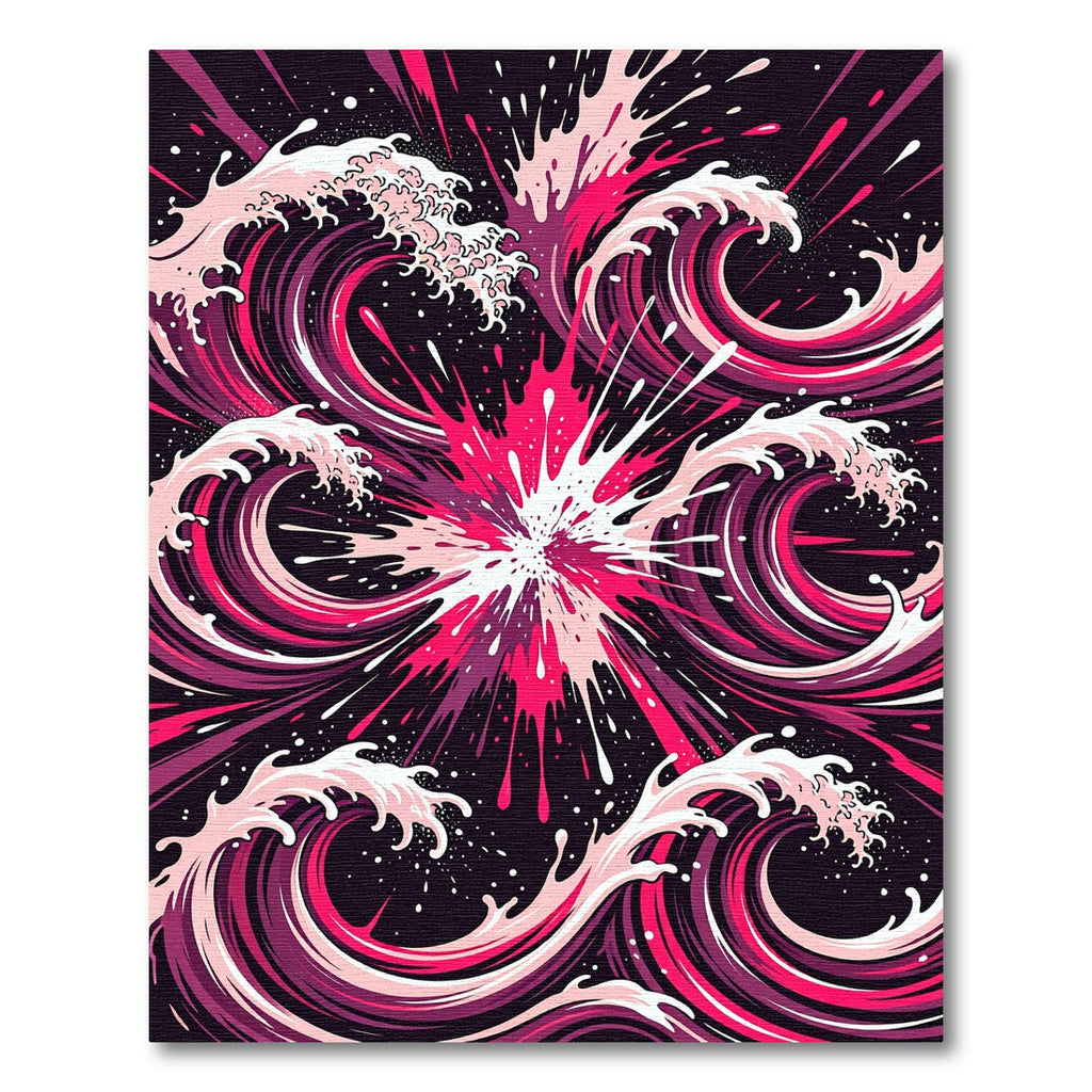 Pink Deep Waves Explosion Rug