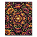 Radiant Amber and Plum Poppies Rug