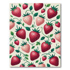 Vibrant Pink Strawberry Vine Pattern Rug