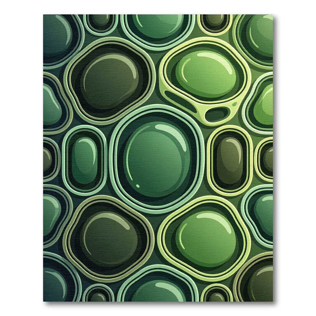 Organic Emerald Green Rounded Pebble Rug