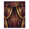 Rich Burgundy Gold Striped Velvet Drapes Rug
