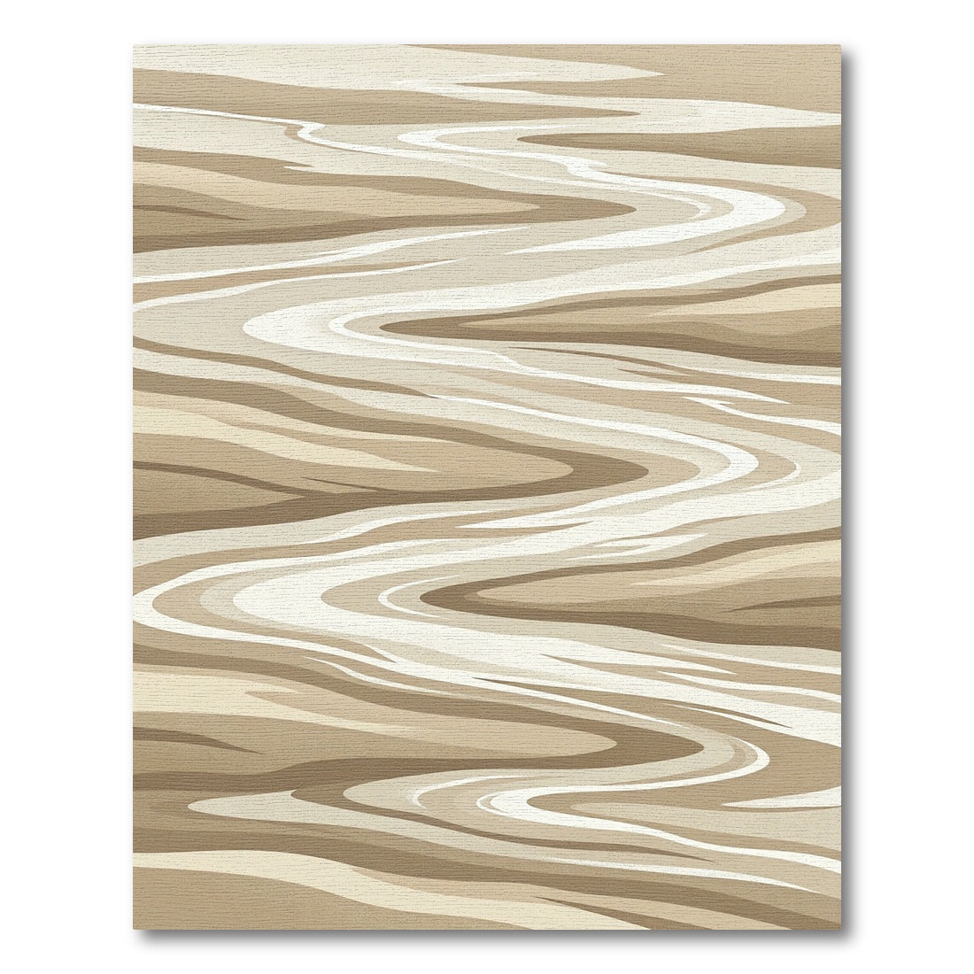 Neutral Abstract Wavy Sand Dune Rug