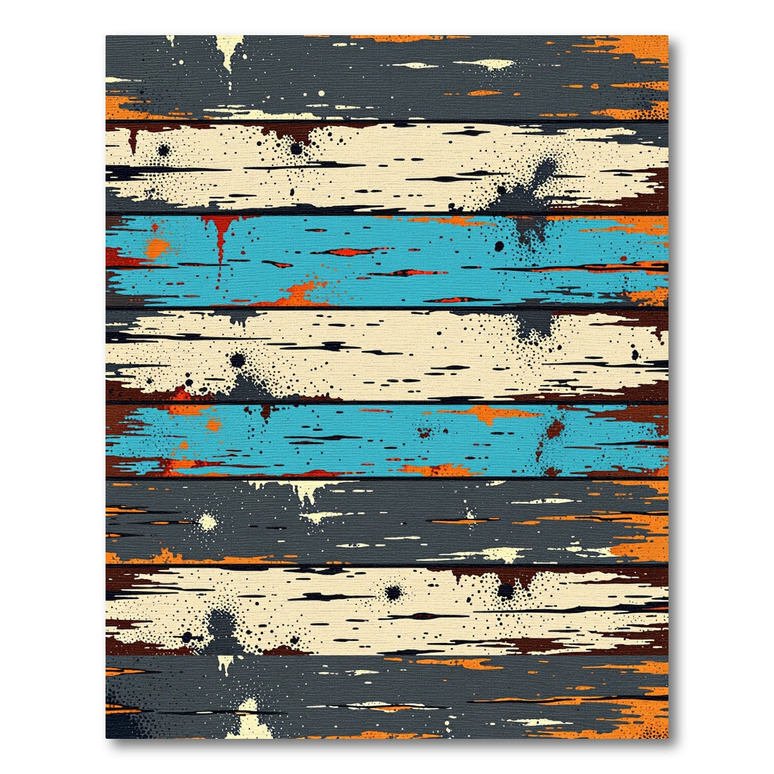 Distressed Wood Grain Stripe Rug