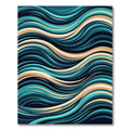 Teal and Sand Abstract Wavy Swirl Rug