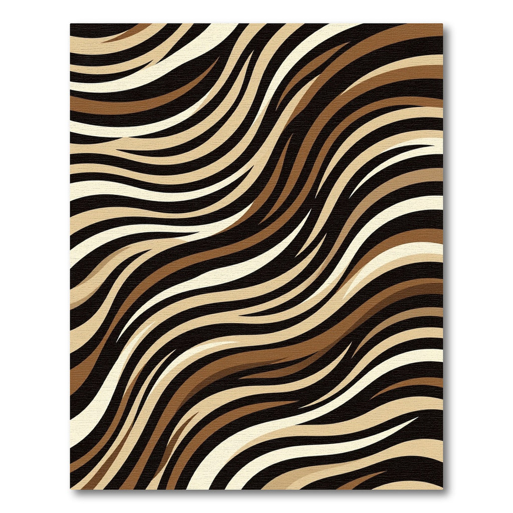 Abstract Brown and Cream Flowing Wave Rug