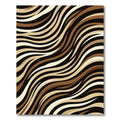 Abstract Brown and Cream Flowing Wave Rug