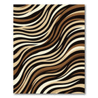 Abstract Brown and Cream Flowing Wave Rug