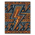 Bold Geometric Lightning Strike Orange Rug