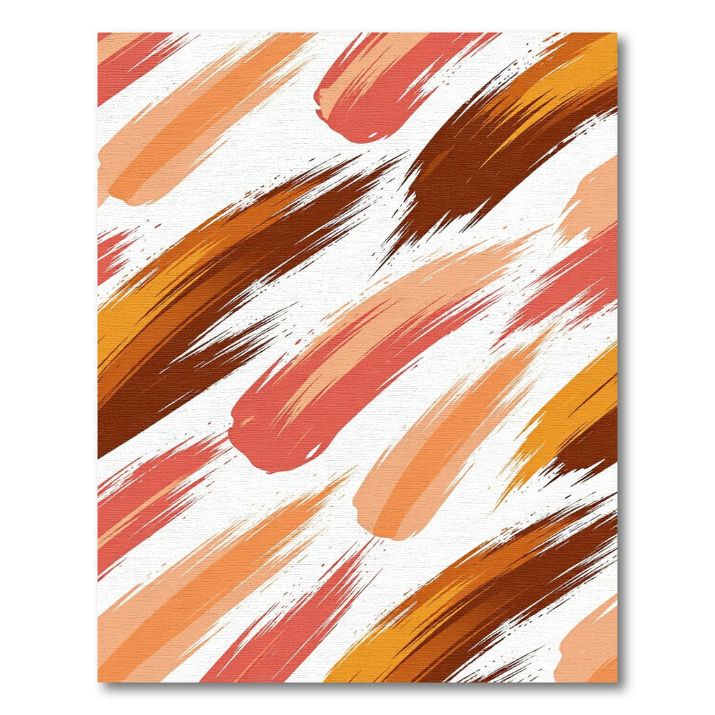 Abstract Terracotta Ochre Brush Stroke Rug