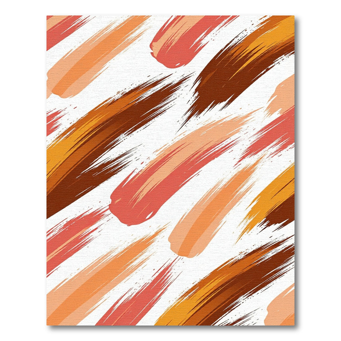 Abstract Terracotta Ochre Brush Stroke Rug