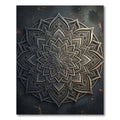 Metallic Silver Ornate Floral Mandala Rug