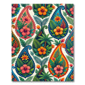 Vibrant Tropical Hibiscus Paisley Floral Rug