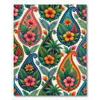 Vibrant Tropical Hibiscus Paisley Floral Rug