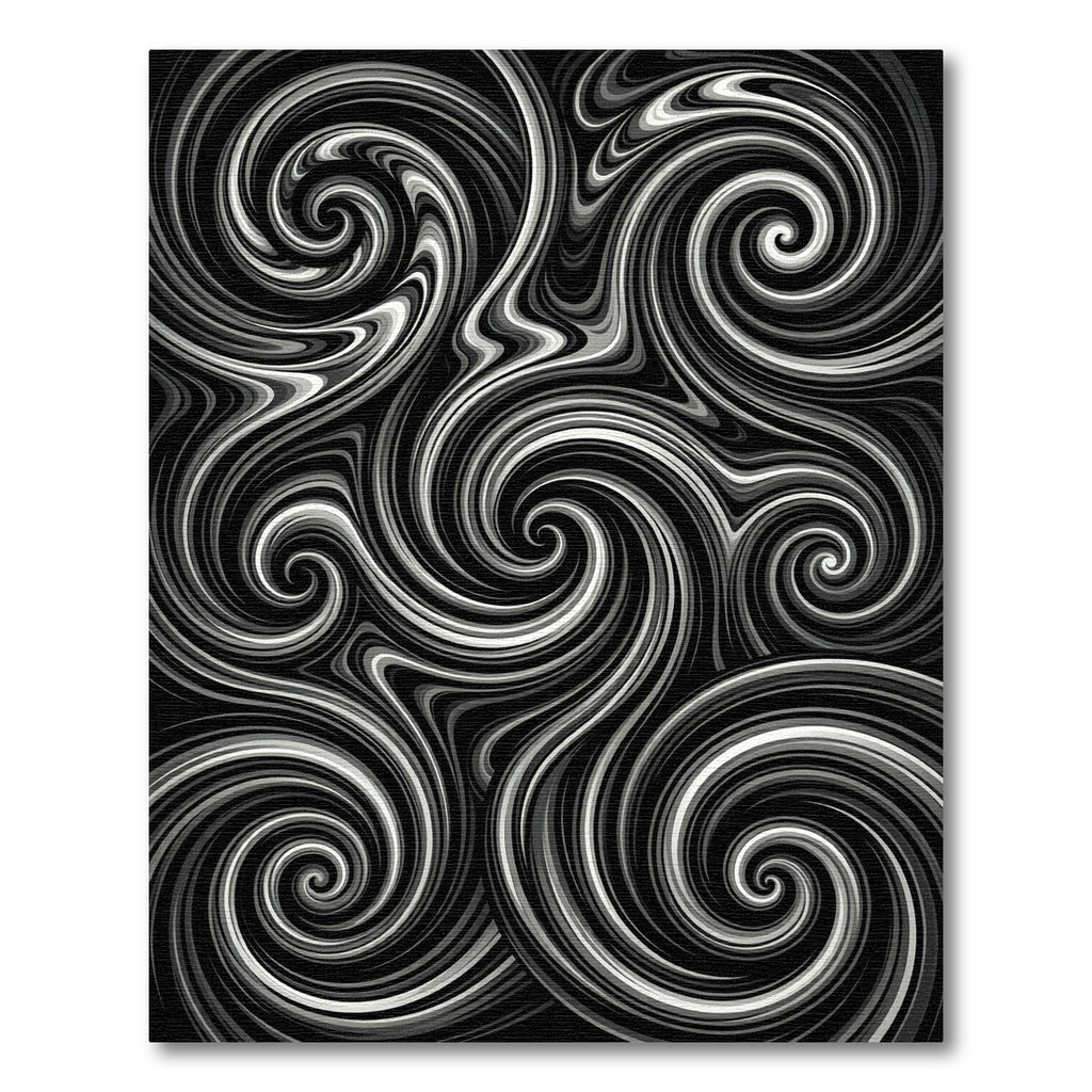 Monochromatic Swirl Vortex Abstraction Rug