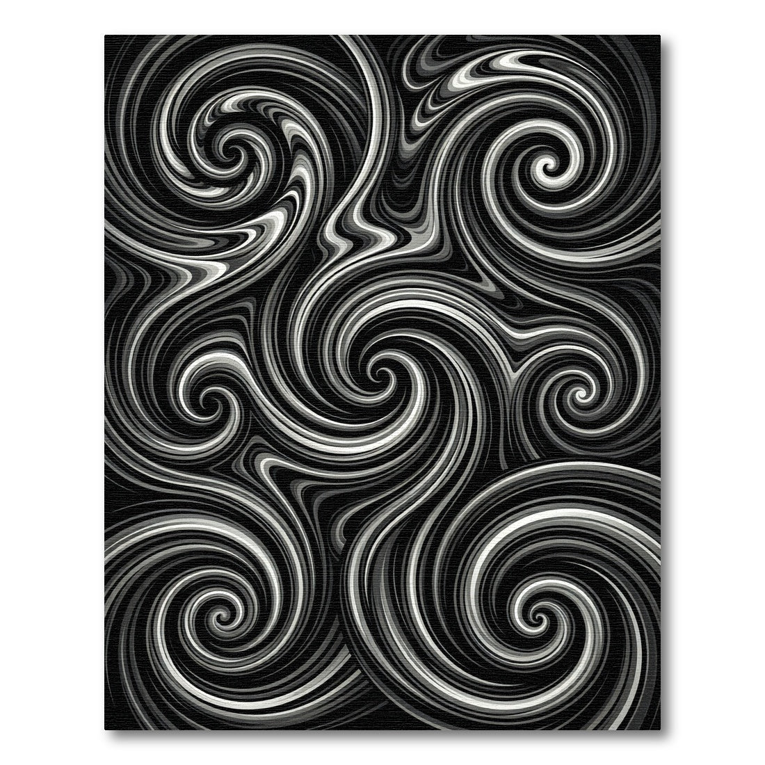 Monochromatic Swirl Vortex Abstraction Rug