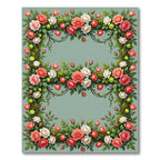 Coral Pink Floral Vine Swag Rug