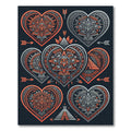 Aztec Heart Compass Slate Orange Art Rug