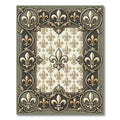 Ornate Golden Fleur-de-lis Frame Rug