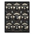 Rustic Black Bull Farmhouse Frame Rug
