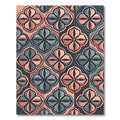 Geometric Slate and Peach Quatrefoil Rug