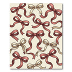 Charming Rose Ribbon Bow Illustration Rug