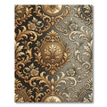Ornate Gold Floral Acanthus Scroll Rug