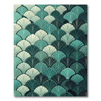 Art Deco Teal Fan Arrangement Rug