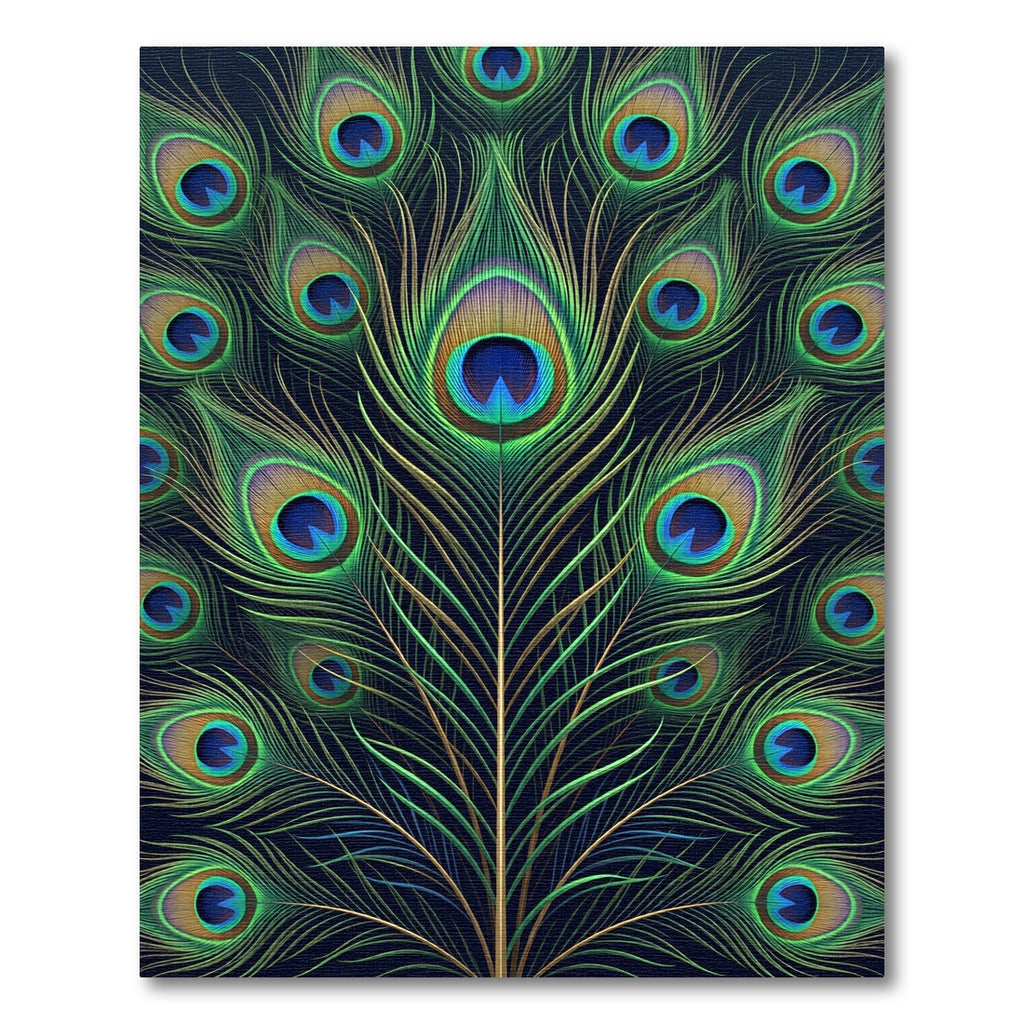 Vibrant Peacock Feather Radiating Lush Plumes Rug