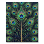 Vibrant Peacock Feather Radiating Lush Plumes Rug